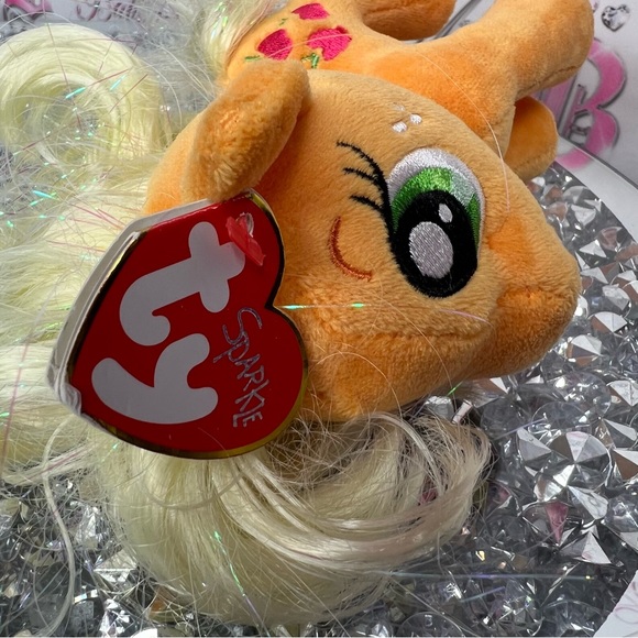 Ty my little pony orange apples sparkly yellow hair horse plush toy stuffie cute - Picture 3 of 6